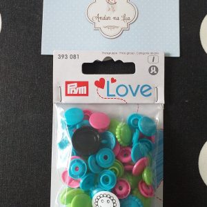 Prym – Molas de Pressão Plástico”Flores 3Cores”Col. Love