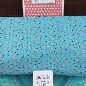 Tecido Fabricart Yummi – Confeitos Turquesa