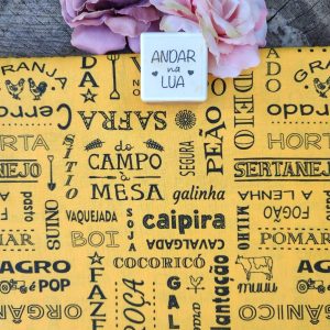 Tecido EVA Coleção Fazendinha Amarelo – Palavras