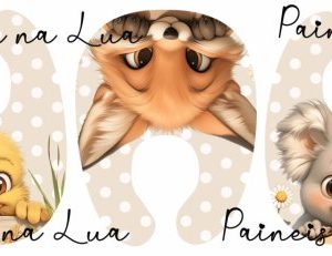 New Painel Babete pequeno Coleção Animais Fofos