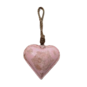 Pendente Coração de Metal Rosa