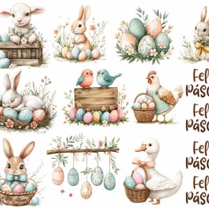 *Desenhos Termocolante para Aplicar Coleção Doce Páscoa em Português