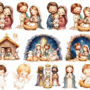 **Desenhos Termocolante para Aplicar Coleção Presépios e Pai Natal