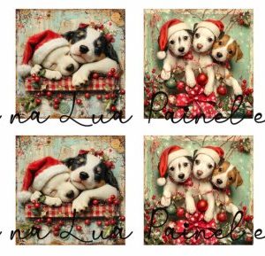 Painel Quadrado Coleção Dogs Xmas