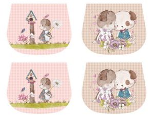 NEW 100% Algodão – Painel Porta Moedas Cães fofos