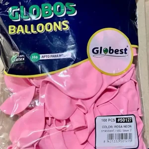 Balões Latex Globest Rosa Neon 30cm com 100