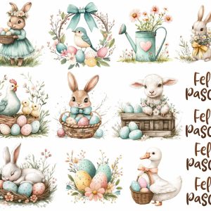 *Desenhos Termocolante para Aplicar Coleção Doce Páscoa em Espanhol