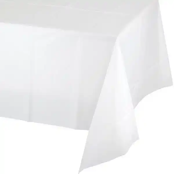 Toalha Mesa Plástico Branco 137x274cm